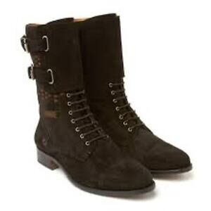 Cobra Society Javier Mens Black Suede Short Moto Riding Boots EU 41 US 8